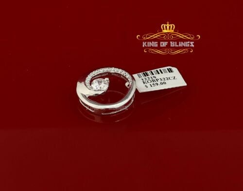 King Of Bling's Fancy Circle Shape 2.50ct Sterling Silver White Pendant Cubic Zirconia Stone KING OF BLINGS