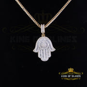 King Of Bling's 925 Moissanite Hamsa Silver Yellow Pendant 4.00ct VVS D Baggutte For Men & Women KING OF BLINGS