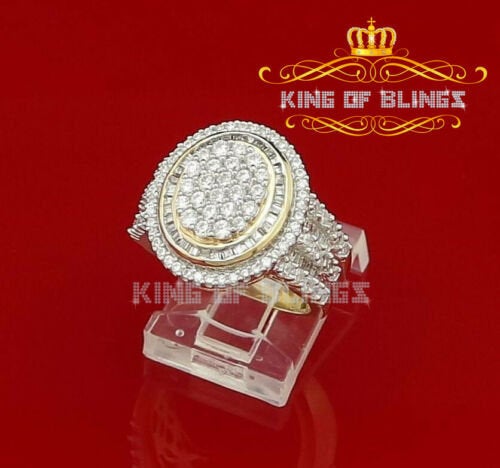 King Of Bling's 925 Sterling Silver Yellow Cubic Zirconia 5.00ct Round Fancy Womens Ring Size7 KING OF BLINGS