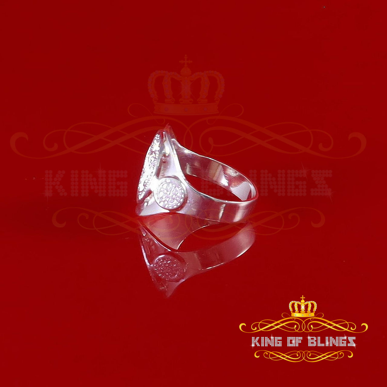 KING OF BLINGSReligious White 925 Sterling Silver St. Benedict Exorcism Women/Men's Ring SZ 7