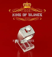 King Of Blings 6.00ct Cubic Zirconia White Silver Men's Square Set Ring Size 9 KING OF BLINGS