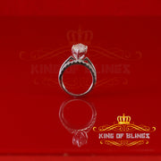 King of Bling's 925 Silver Mens/ Women Bridal Ring Marquise Shape Size 8 White 5.00ct Moissanite KING OF BLINGS