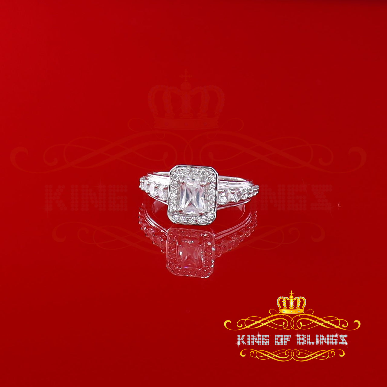 King Of Bling'sIced Out White 3.50ct Cubic Zirconia Fashion Luxury Square Womens Ring Size 7