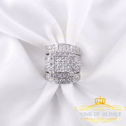 King Of Bling's12.60ct Cubic Zirconia White Sterling Silver Men's/ Women 3PC Wedding Rings SZ 9 KING OF BLINGS