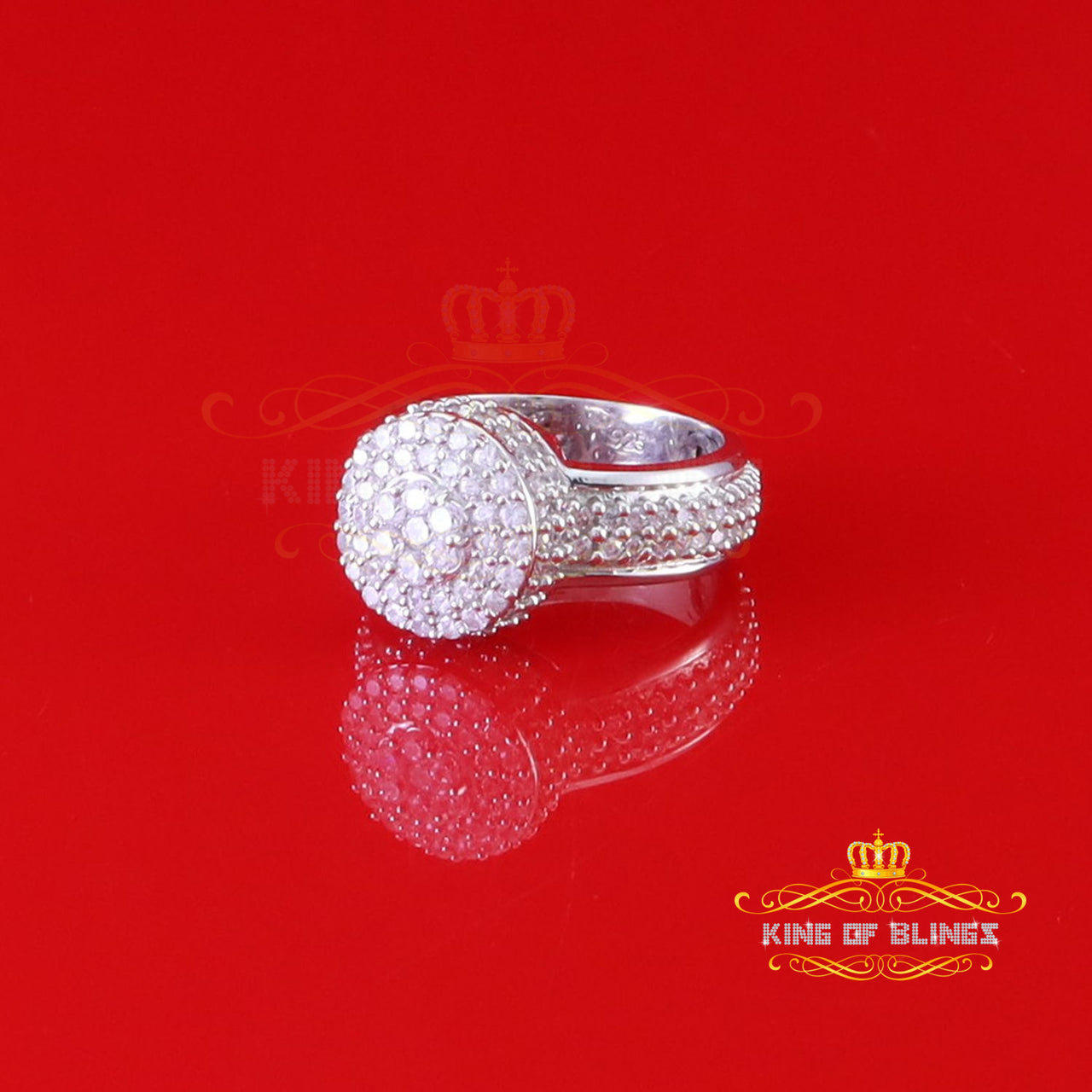 King Of Bling'sWhite Cubic Zirconia 5.20ct Hip Hop Rapper Fashion Luxury Ring Men's Size 10
