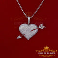 Fancy Special 925 Sterling Silver Heart White Pendant with 7.42ct Cubic Zirconia KING OF BLINGS