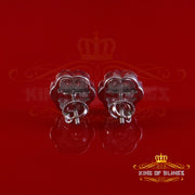 King of Bling's 1.50ct VVS 'D' Moissanite Men's/Womens 925 Silver White Floral Stud Earrings KING OF BLINGS