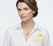 King Of Bling's Two Stones Pink Blue Heart Solitaire 0.1ct Silver Diamonds White Charm Pendant KING OF BLINGS