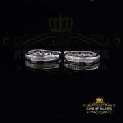 King Of Bling's 0.33ct Diamond 925 Sterling Silver White Hoop Stud Earrings For Men's / Women's KING OF BLINGS