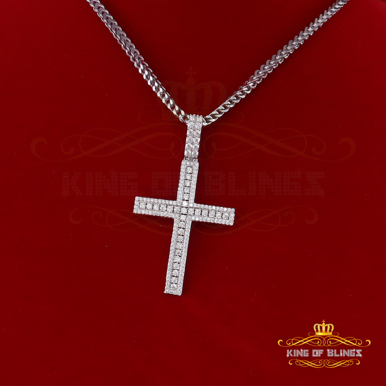 White Fancy 925 Sterling Silver CROSS Pendant with 3.64ct Cubic Zirconia stone