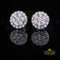 King of Blings- Aretes Para Hombre 925 White Silver 1.49ct Cubic Zirconia Floral Women Earrings KING OF BLINGS