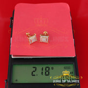 King Of Bling's 0.20ct Genuine Diamond 925 Yellow Sterling Silver Hip Hop Men's/Women's Earrings KING OF BLINGS