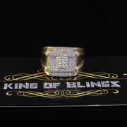 King Of Bling's 925 Sterling Silver Yellow Square Cubic Zirconia 1.00ct Men's Ring Big Size 10 King Of Blings