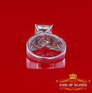 King Of Bling's 0.20 CT Real Diamond 925 Sterling Silver White Cinderella Womens Ring Size 7 KING OF BLINGS