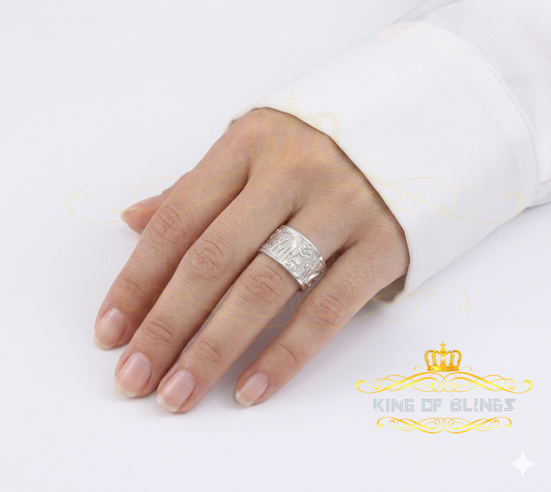KING OF BLINGSWhite 925 Sterling Silver Lucky Solid Good Luck Women's Ring SZ 7