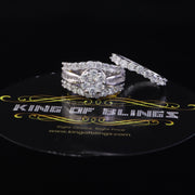 Silver 8.50ct Cubic Zirconia Piece Double Halo Bridal White Womens Ring Size 8 KING OF BLINGS