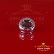 King Of Bling's13.93CT Cubic Zirconia Men's SZ 9 & Women's Size 9 Trio Style Silver White Ring KING OF BLINGS