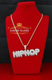 Yellow Beautiful 925 Sterling Silver Pendant Hiphop Shape 19.85ct Cubic Zirconia KING OF BLINGS