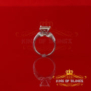 King Of Bling's Elongated 0.33 CT 925 Silver White Cinderella Womens Real Diamond Ring SZ 7 KING OF BLINGS