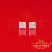 King Of Bling's 0.20ct Diamond Collection White 925 Sterling Silver Women & Men Square Earrings KING OF BLINGS