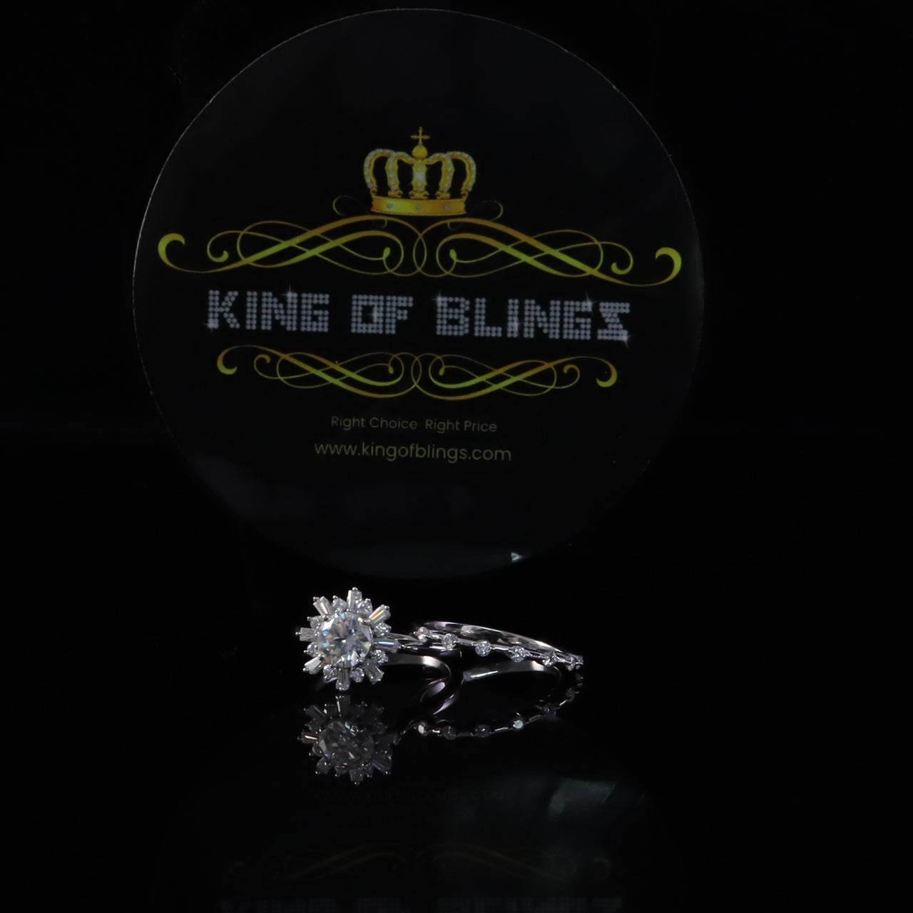 King of Bling's New Womens 925 Sterling Silver White 1.25ct VVS 'D' Round Moissanite Rings Size 7 King of Blings