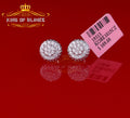King of Blings- 3.45ct Cubic Zirconia 925 White Silver Women's & Men's Hip Hop Round Earrings KING OF BLINGS