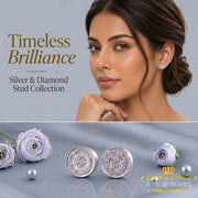 King Of Bling's 0.15ct Diamond 925 Sterling Silver stud White For Men / Women Round Earrings KING OF BLINGS