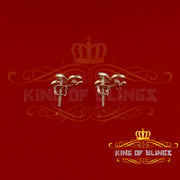 King of Bling's Fleur de Lis Yellow 925 Silver Screw Back 0.62ct Cubic Zirconia Women Earrings KING OF BLINGS