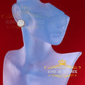 King of Bling's 3.28ct Cubic Zirconia 925 Yellow Silver Women's & Men's Hip Hop Flower Earrings KING OF BLINGS