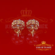 King of Bling's 925 Silver Yellow 1.56ct Cubic Zirconia Hip Hop Floral Women's & Men's Earrings KING OF BLINGS