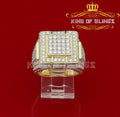King Of Bling's 925 Yellow Silver 6.25ct Cubic Zirconia Men's Adjustable Ring SZ From 9 to 11 KING OF BLINGS