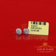 King Of Bling's 925 Sterling Silver 0.05ct Diamond White Stud For Women's Style Round Earrings KING OF BLINGS