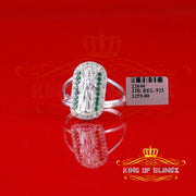 King Of Bling'sReligious White 925 Sterling Silver Cubic Zirconia St. Jude Women's Ring Size 8 KING OF BLINGS