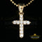 King of Bling's Yellow 925 Sterling Silver Cross Pendant 2.09ct Cubic Zirconia KING OF BLINGS