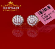 King of Bling's 3.45ct Cubic Zirconia 925 Yellow Silver Women's & Men's Hip Hop Round Earrings KING OF BLINGS