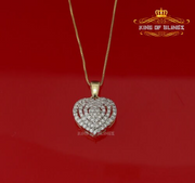 King Of Bling's Yellow 925 Sterling Silver Heart Shape Pendant with 0.87ct Cubic Zirconia KING OF BLINGS