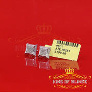 King Of Bling's 925 Sterling Silver 0.10ct Diamond Small For Women's & Men's White Kite Earring KING OF BLINGS