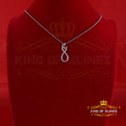 King Of Bling's Real 0.10CT Diamond MOM'S LOVE Sterling Silver White Charm Necklace Pendant KING OF BLINGS