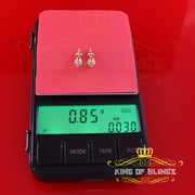King of Blings-0.05ct Diamond 925 Sterling Yellow Silver Women's & Men's Club Suit Stud Earring KING OF BLINGS