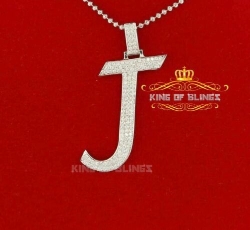 Fancy White 925 Sterling Silver All ALPHABET Pendant with Cubic Zirconia Stone KING OF BLINGS