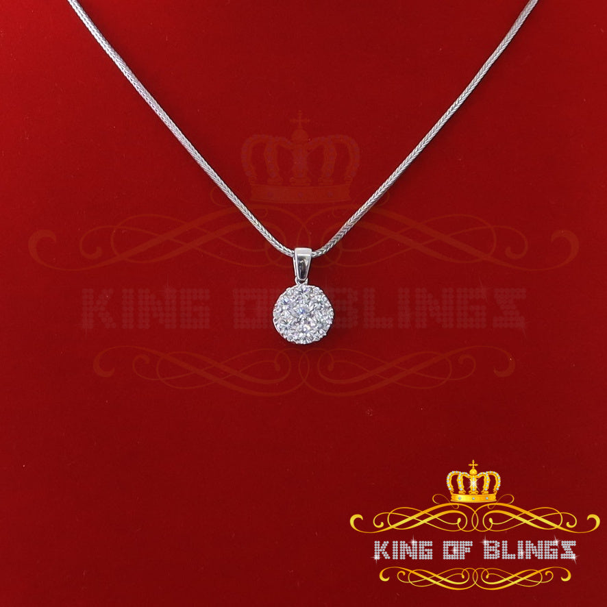 King Of Bling's Attractive White 925 Sterling Silver Pendant Round Shape 3.79ct Cubic Zirconia
