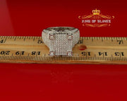 Sterling Cubic Zirconia White Silver Square 3.25ct Fashion Womens Ring Size 8.5 KING OF BLINGS