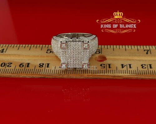 Sterling Cubic Zirconia White Silver Square 3.25ct Fashion Womens Ring Size 8.5 KING OF BLINGS