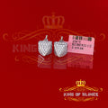 King of Blings- White 925 Silver Screw Back 2.19ct Cubic Zirconia Women Hip Hop Square Earrings KING OF BLINGS