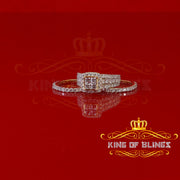 King Of Bling's 925 Sterling Yellow Square 2.08ct Cubic Zirconia Silver Bridal Ring size 6 KING OF BLINGS