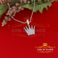 White 925 Sterling Silver Crown FASHION Shape Pendant 2.62ct Cubic Zirconia KING OF BLINGS