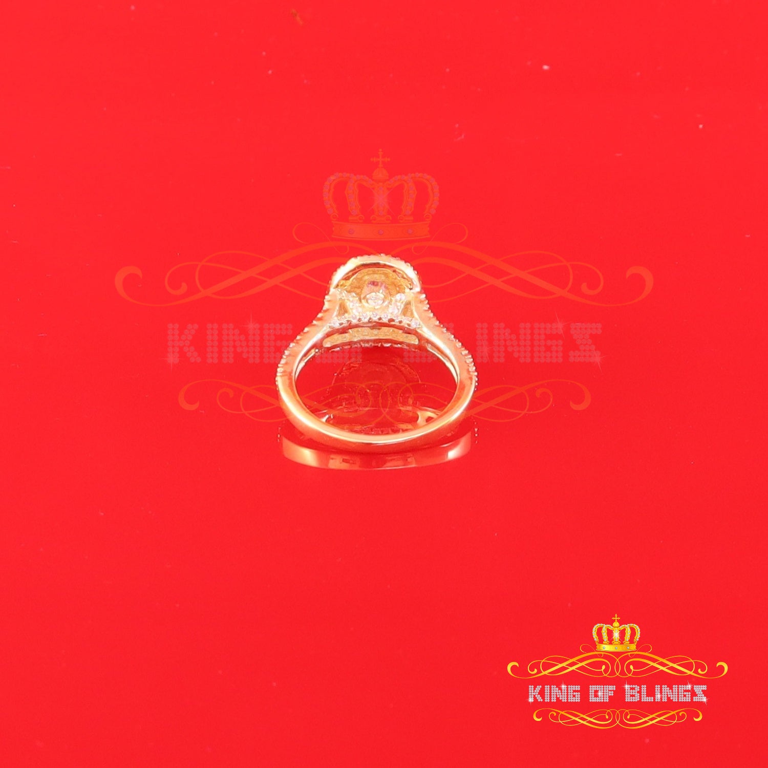 King Of Blings  10K Yellow Gold 2.00CT 'VVS' 'FL' D clr Oval Cut Moissonite Womens Ring S/7 KING OF BLINGS