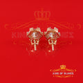 King  of Bling's Men's/Womens 925 Silver Yellow 1.50ct VVS 'D'Moissanite Hexagon Stud Earrings KING OF BLINGS