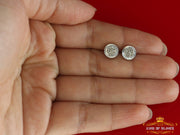 0.10ct Diamond 925 Sterling Silver White Round Earrings For Men's / Women's KING OF BLINGS