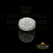 Men's 12.50ct Cubic Zirconia White Silver Men's Adjustable Ring From SZ 11 to13 KING OF BLINGS